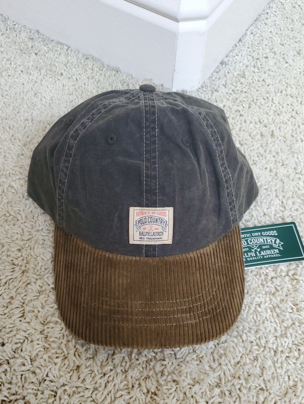 Men's Polo Country Two-Tone Corduroy Bill Cap.